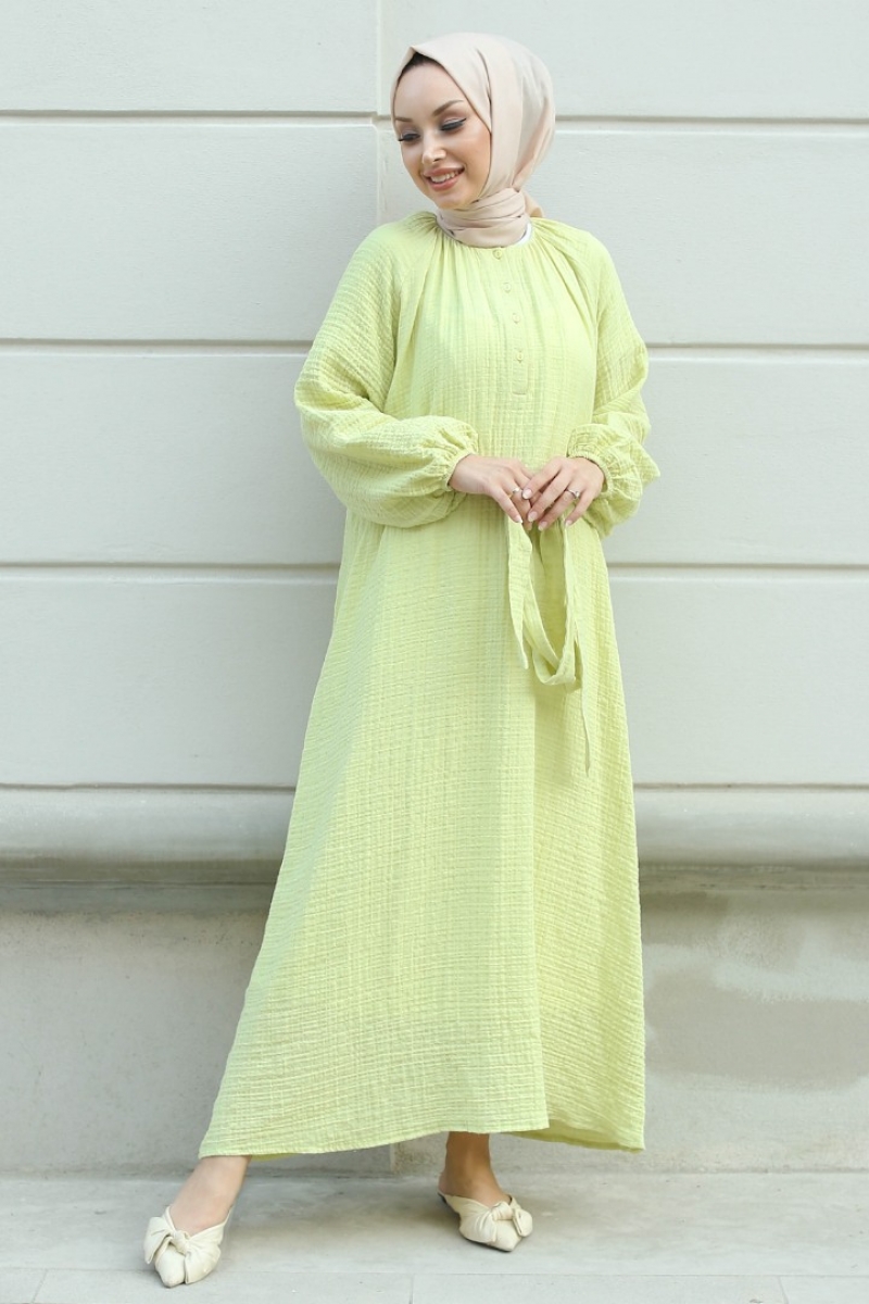 Lores Limon Çiçeği Elbise