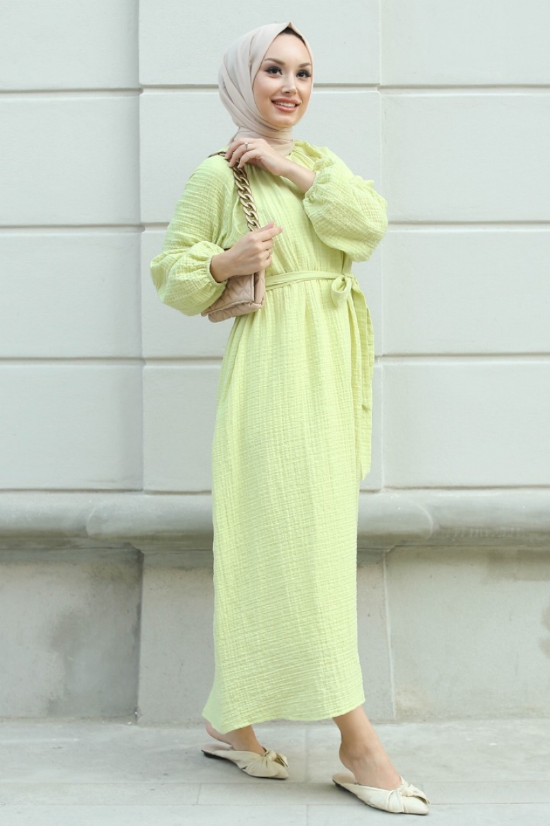 Lores Limon Çiçeği Elbise