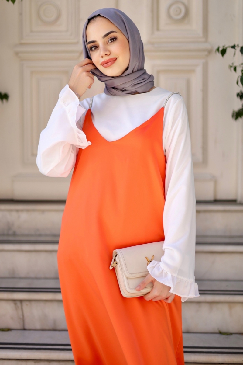 Lose Turuncu Saten Jile