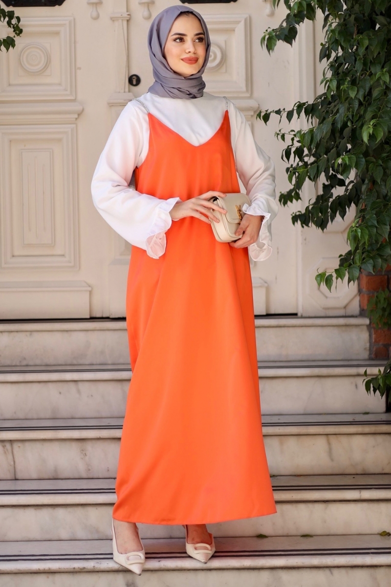 Lose Turuncu Saten Jile