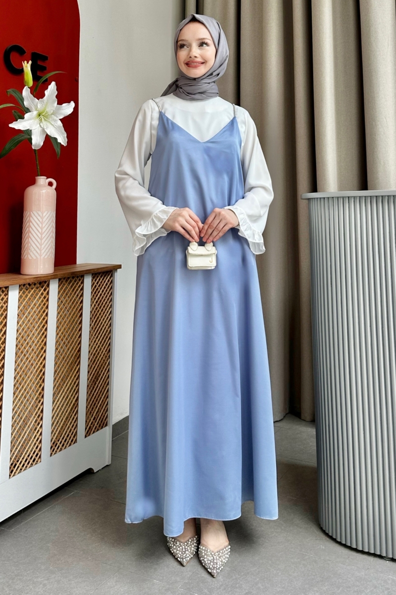 Lose İndigo Saten Jile