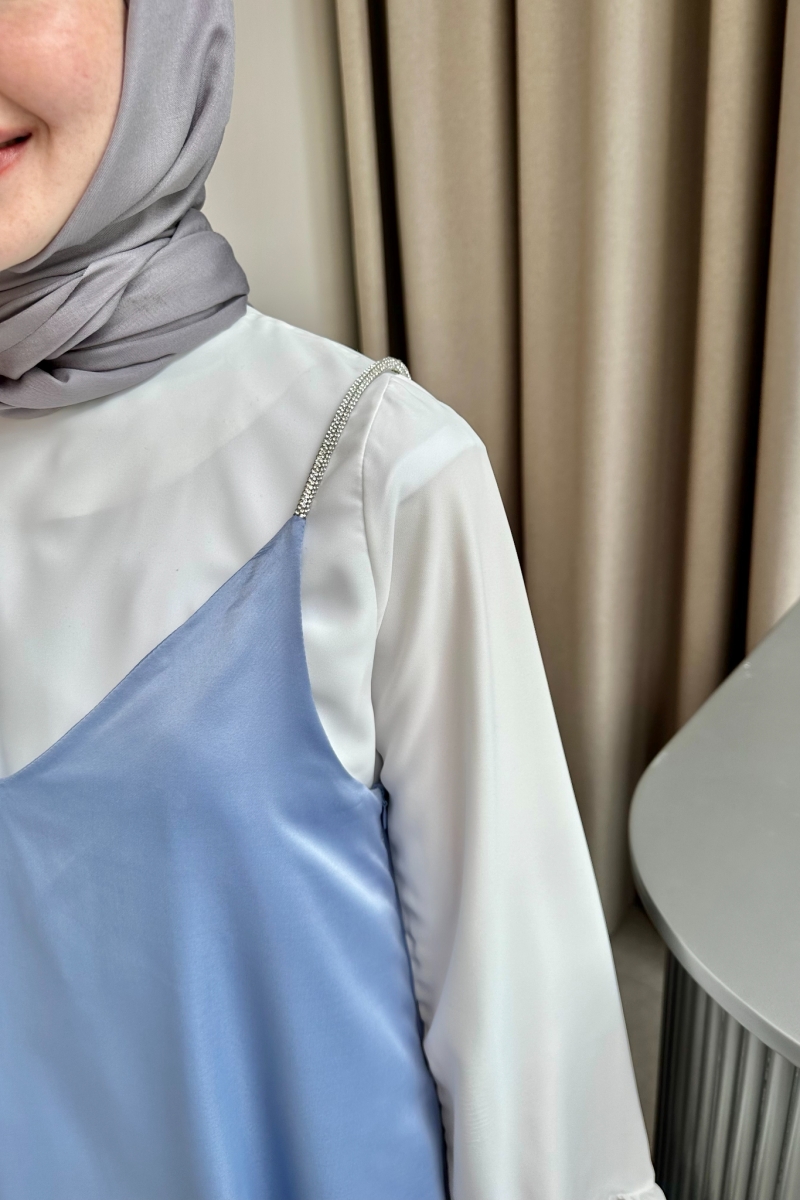 Lose İndigo Saten Jile