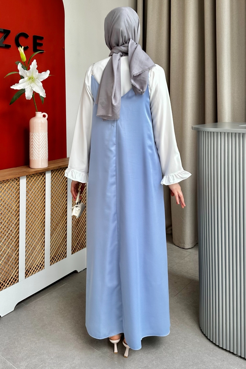 Lose İndigo Saten Jile