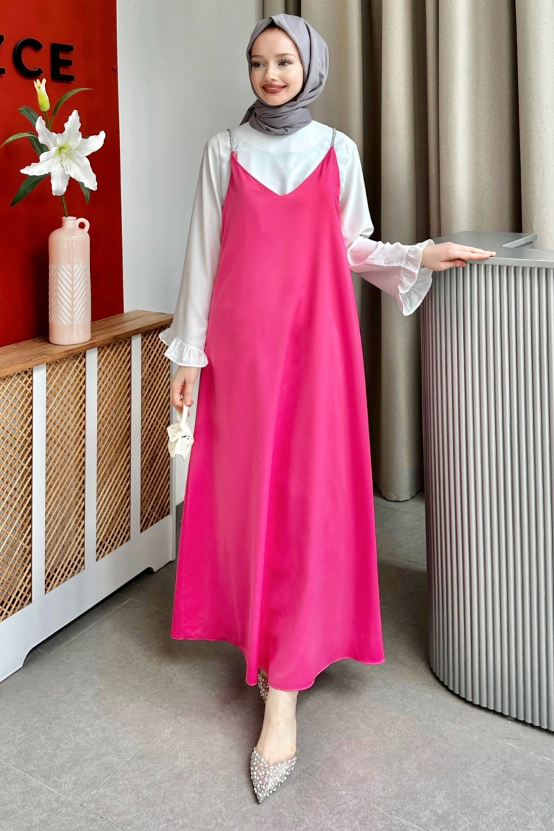 Lose Pembe Saten Jile