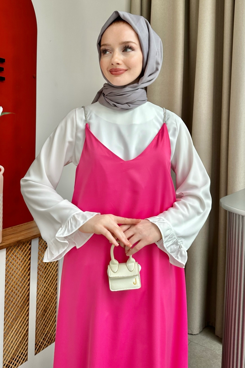 Lose Pembe Saten Jile