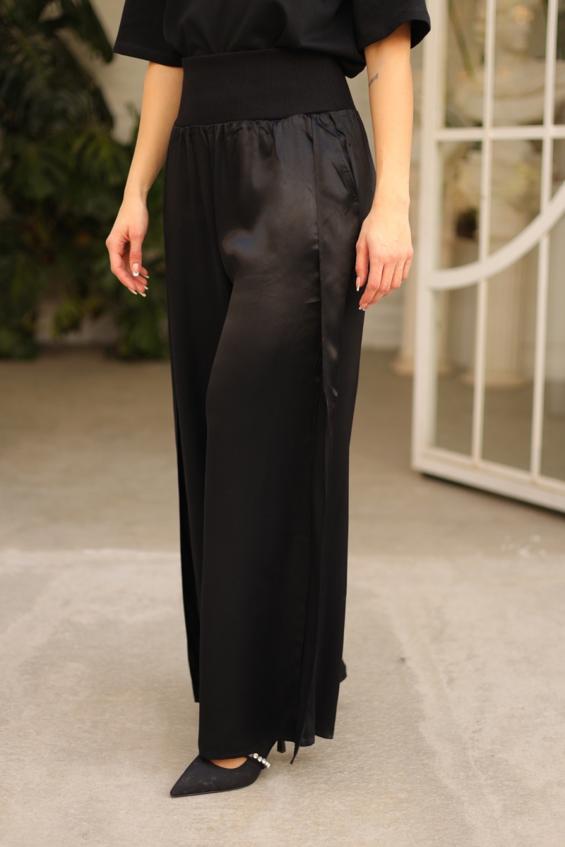 Lunia Siyah Saten Pantolon