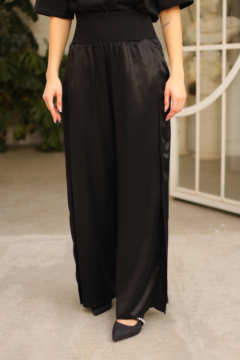 Lunia Siyah Saten Pantolon