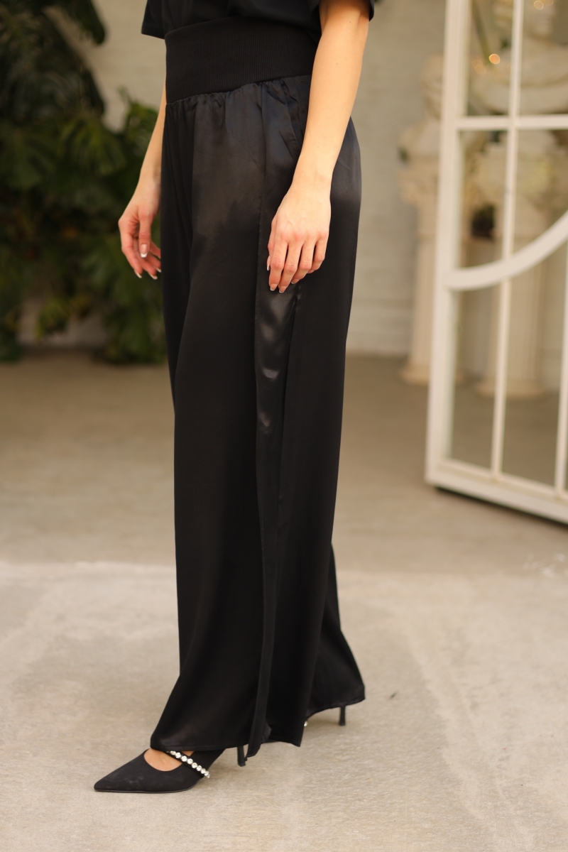 Lunia Siyah Saten Pantolon