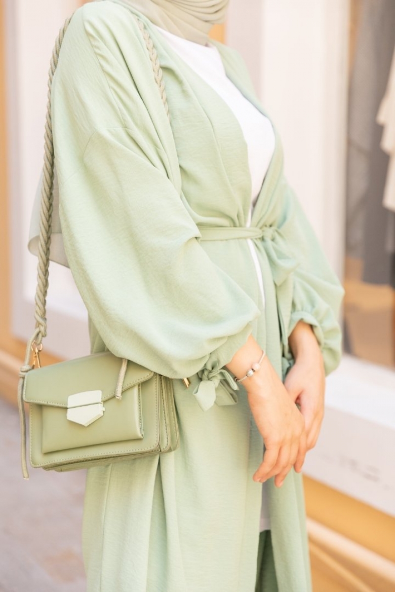Lux Mint Yeşili Kimono