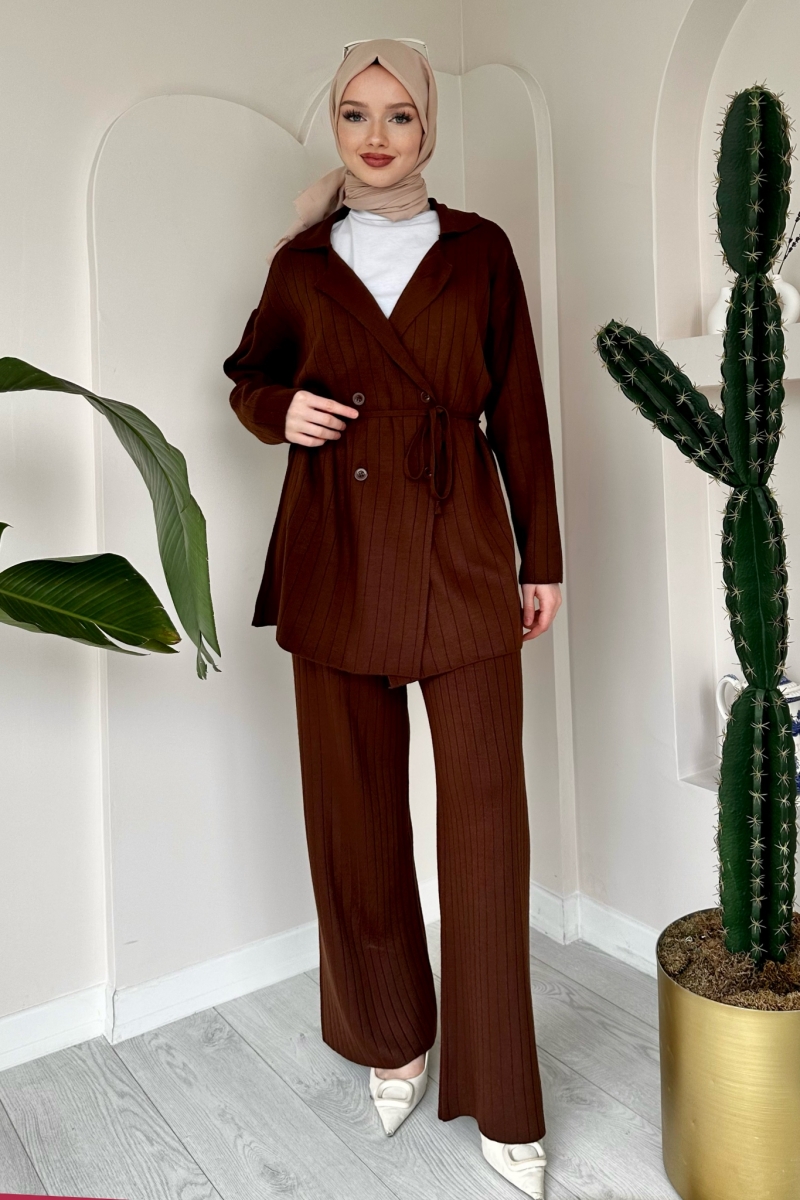 Magic Kahverengi Triko Takım