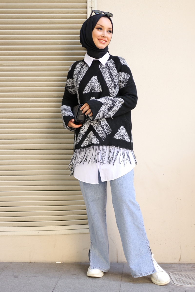 Marcus Siyah Triko Kazak