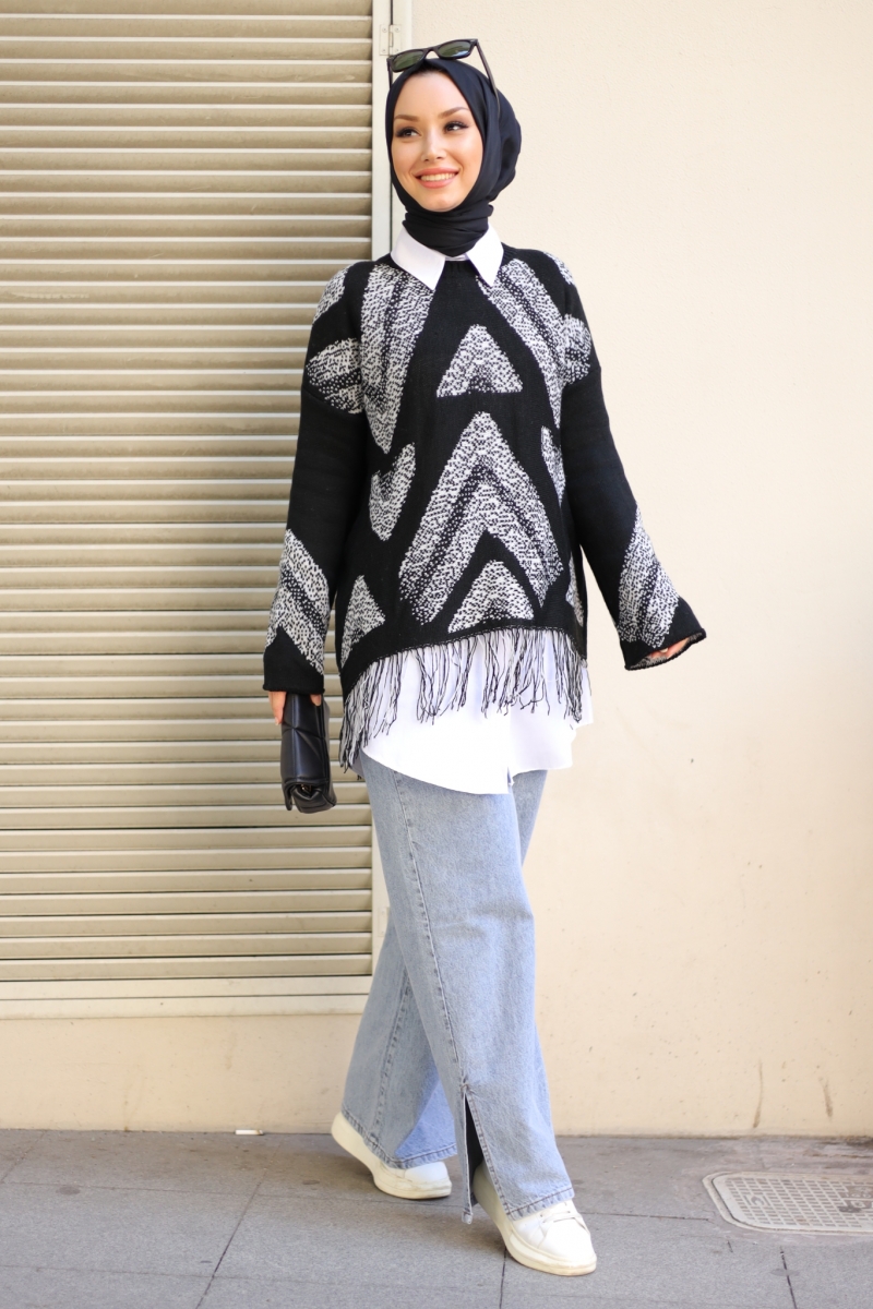 Marcus Siyah Triko Kazak