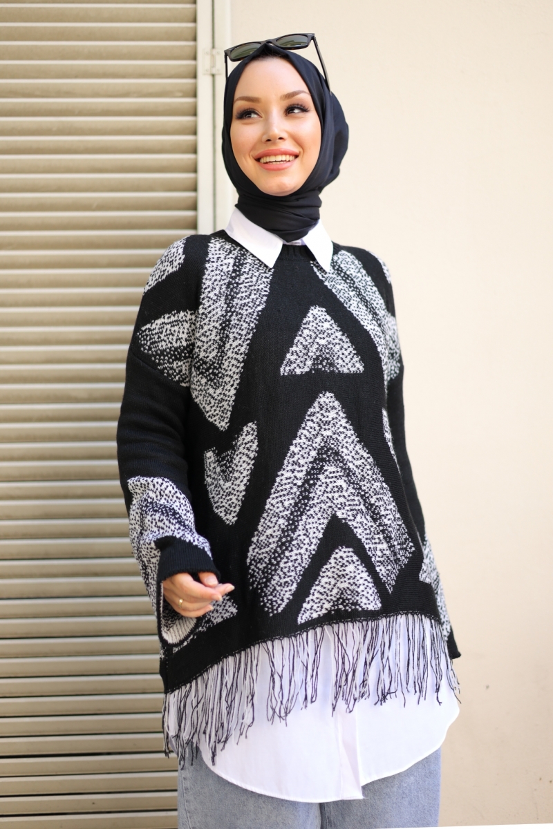 Marcus Siyah Triko Kazak