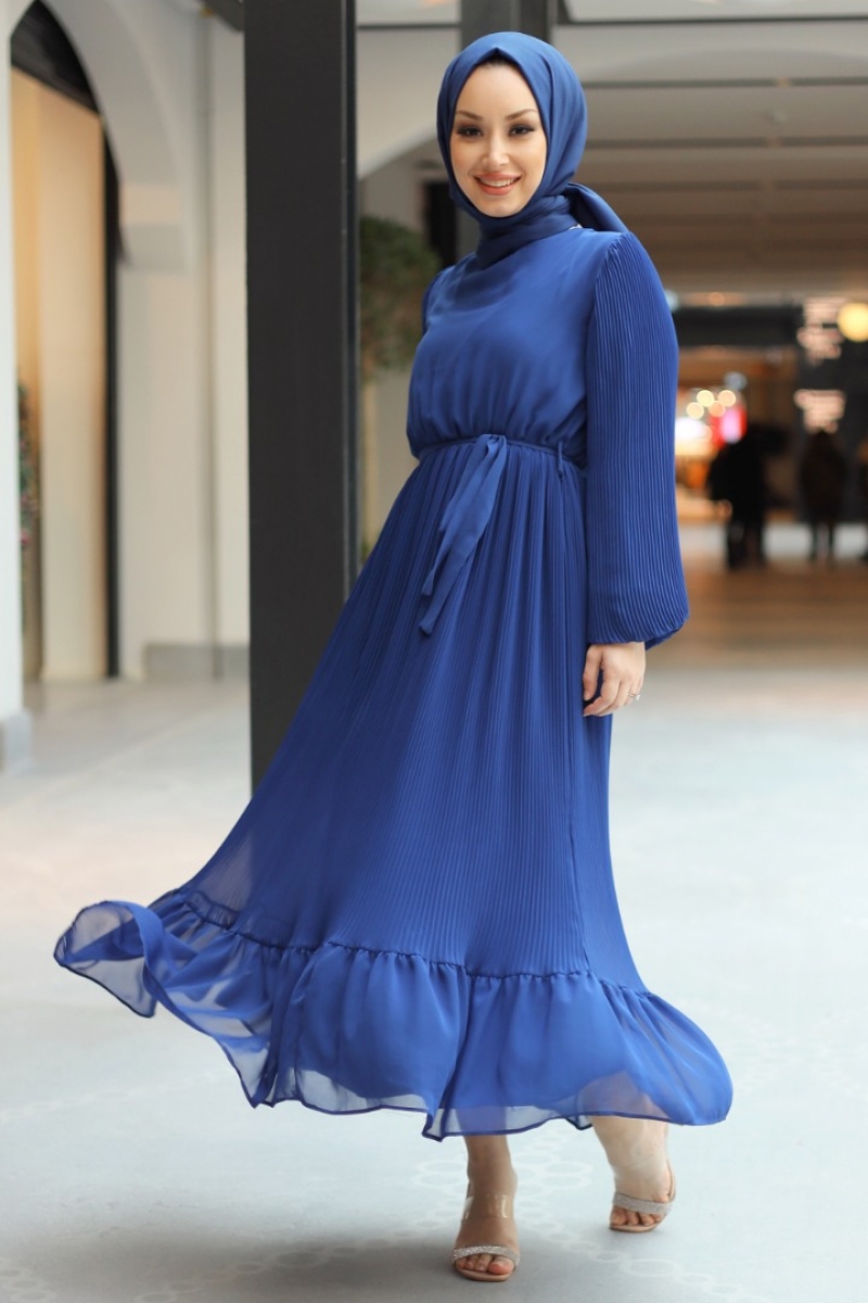 Mariola Saks Mavisi Elbise