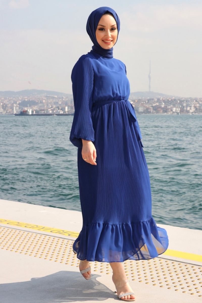 Mariola Saks Mavisi Elbise