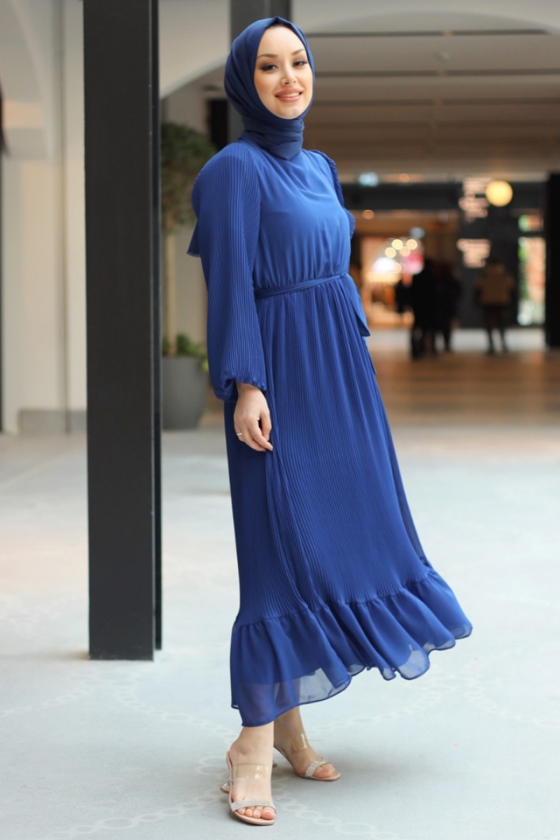 Mariola Saks Mavisi Elbise