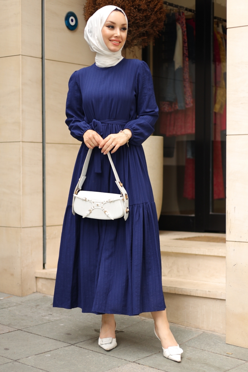 Marsha Lacivert Elbise