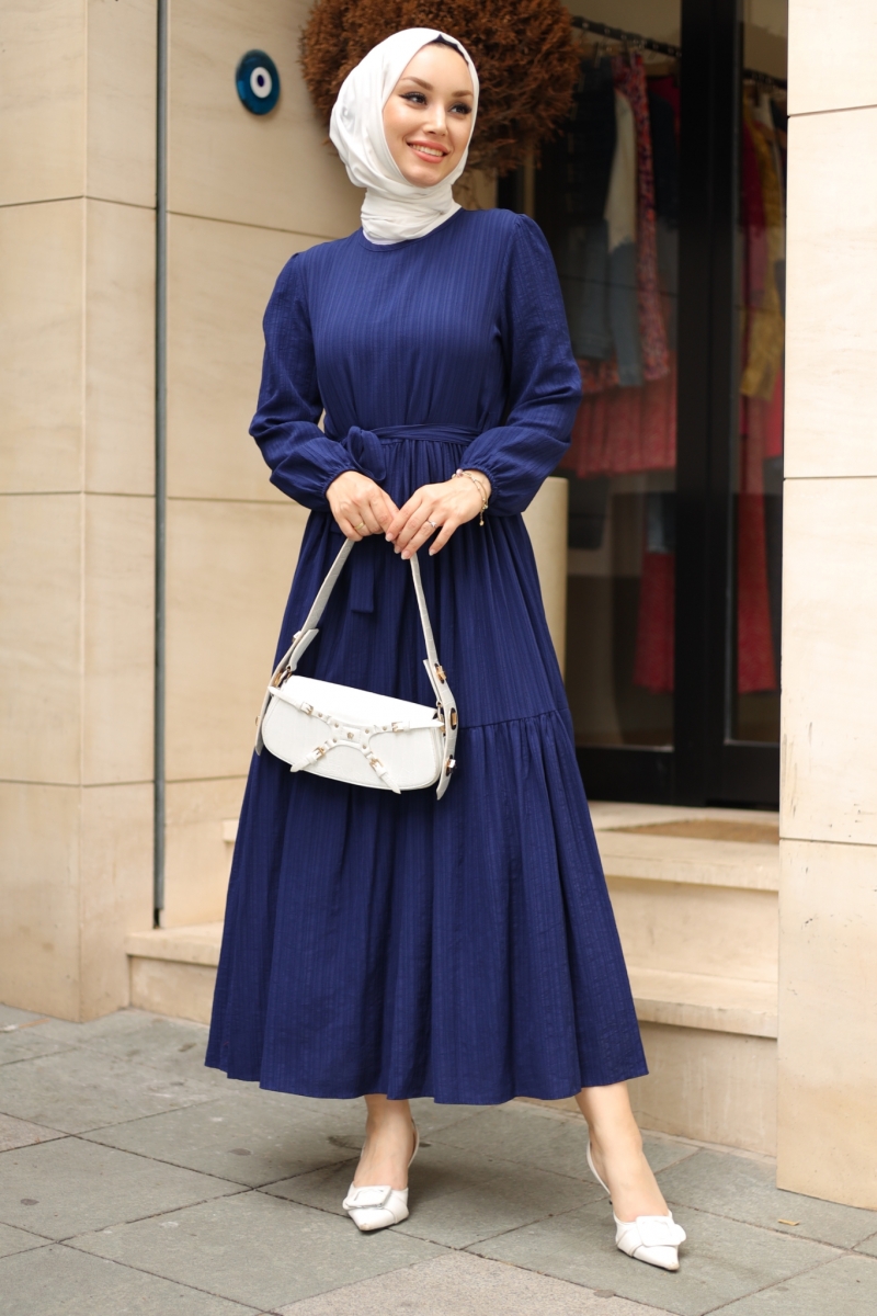 Marsha Lacivert Elbise