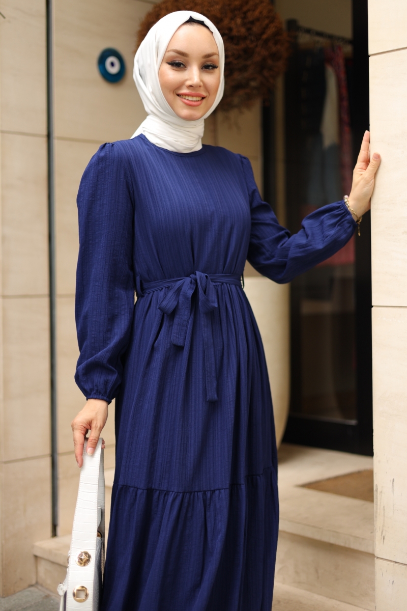 Marsha Lacivert Elbise