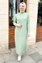 Mave Mint Yeşili Triko Elbise