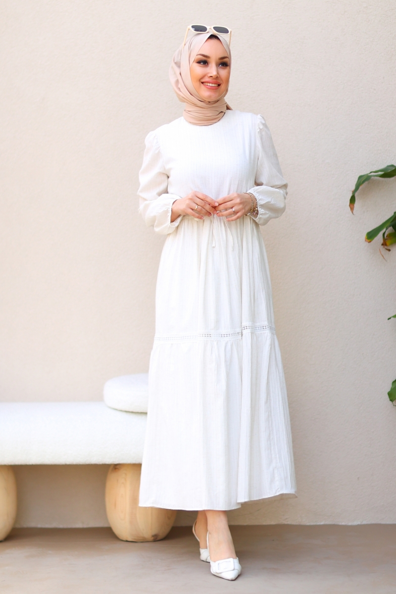 Mayla Krem Elbise