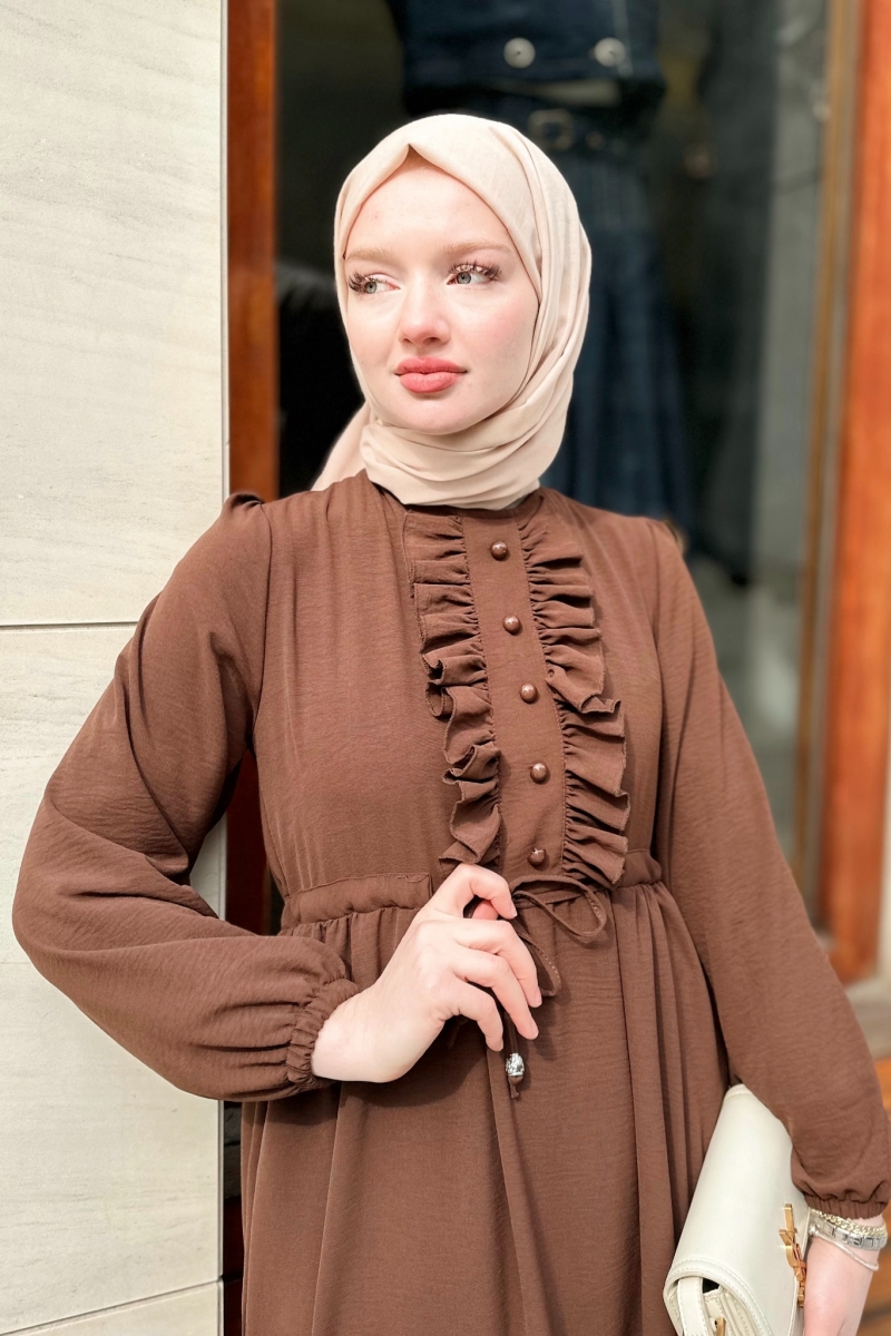 Mehir Kahverengi Elbise