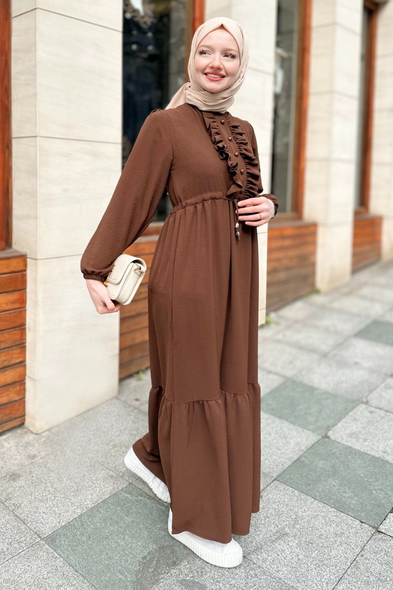 Mehir Kahverengi Elbise