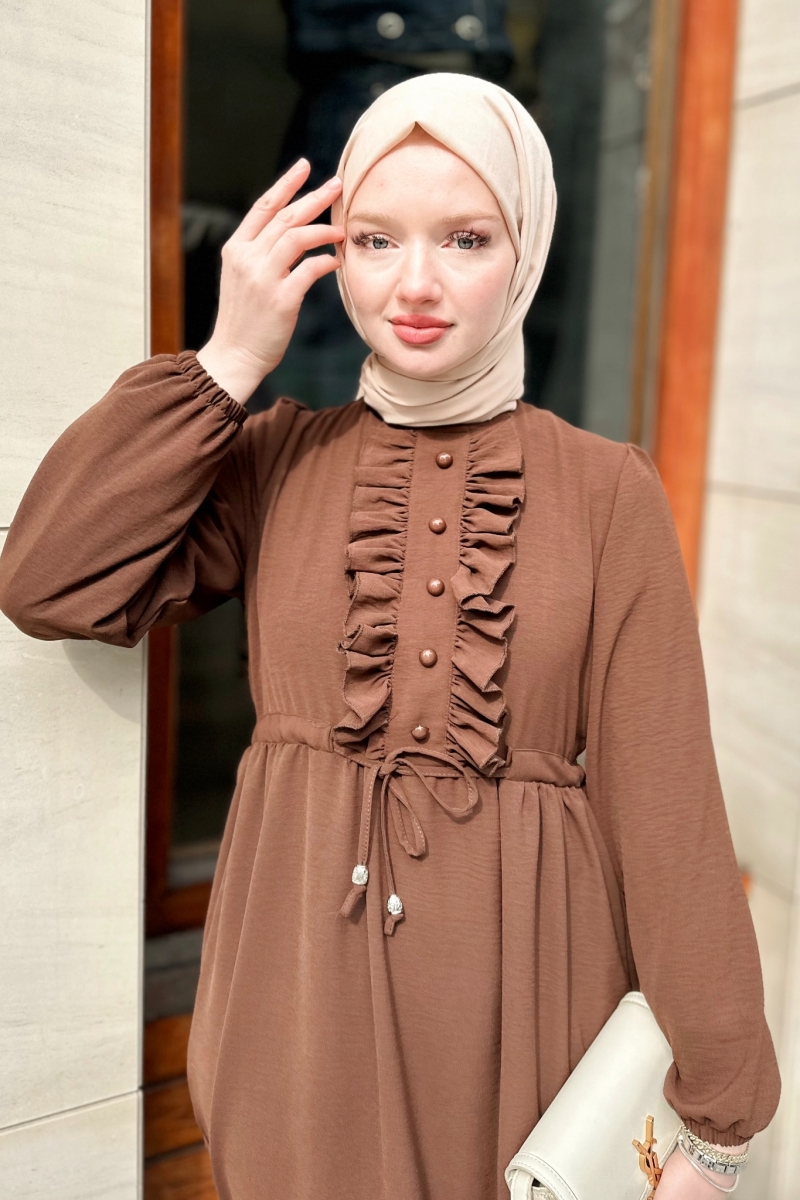 Mehir Kahverengi Elbise