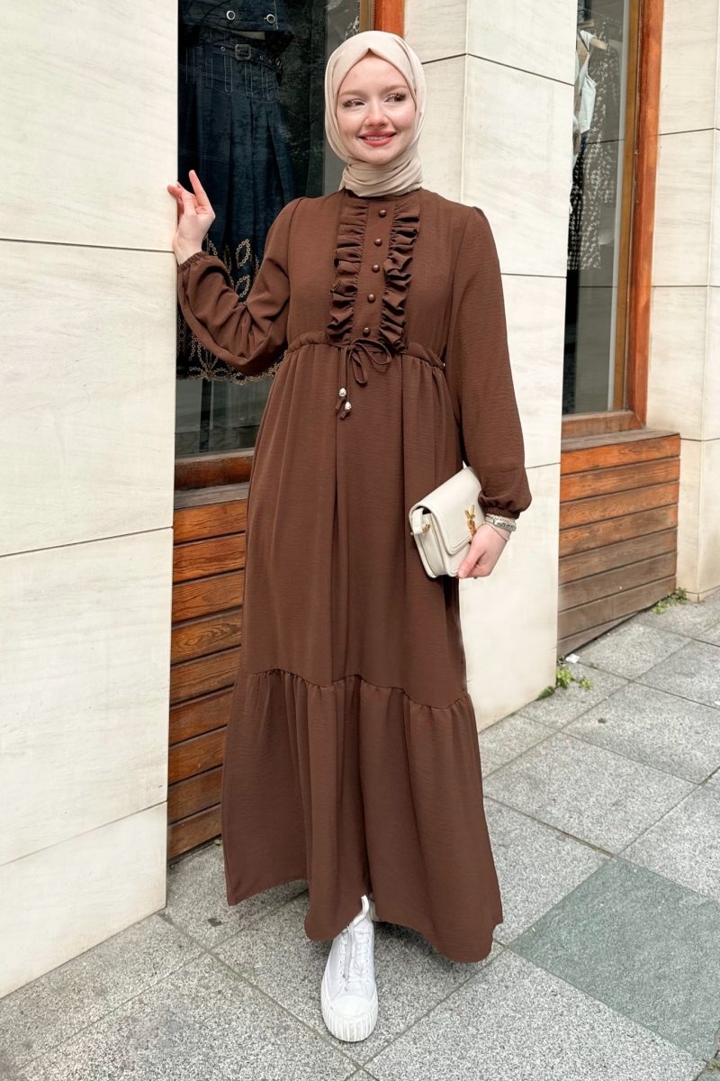 Mehir Kahverengi Elbise