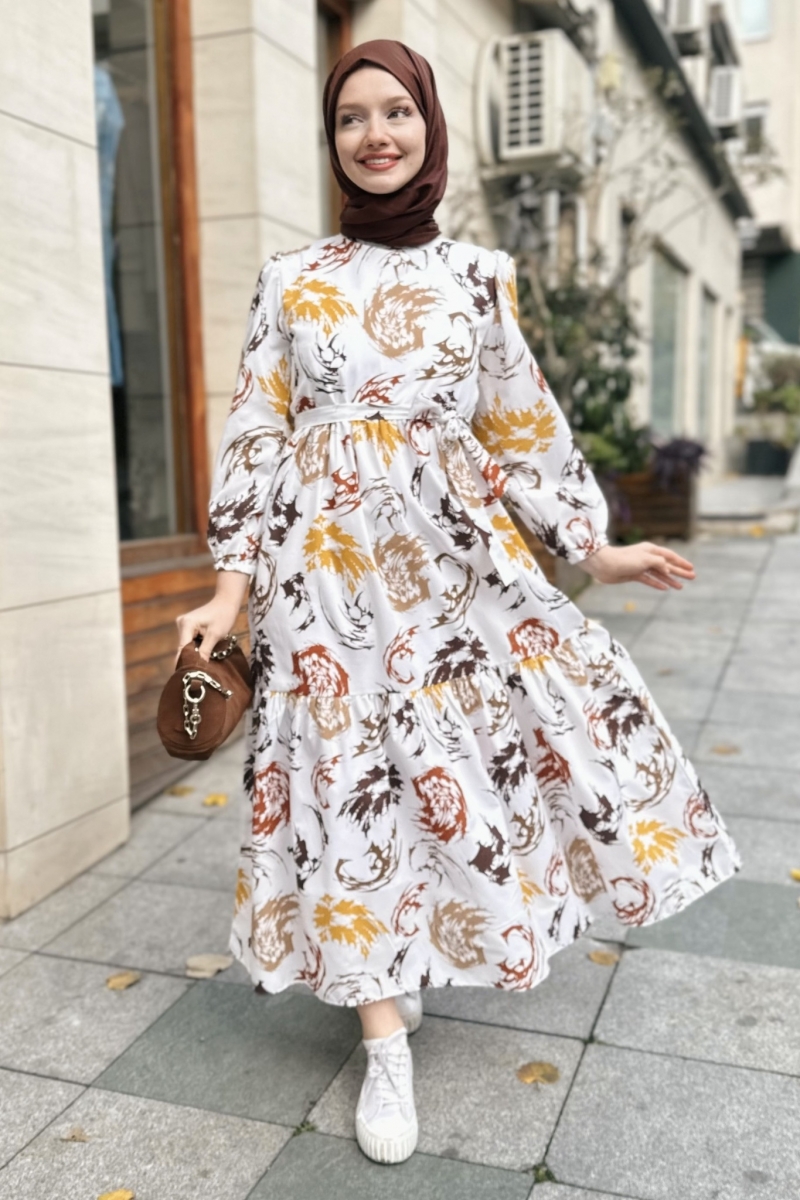 Meloni Kahverengi Elbise