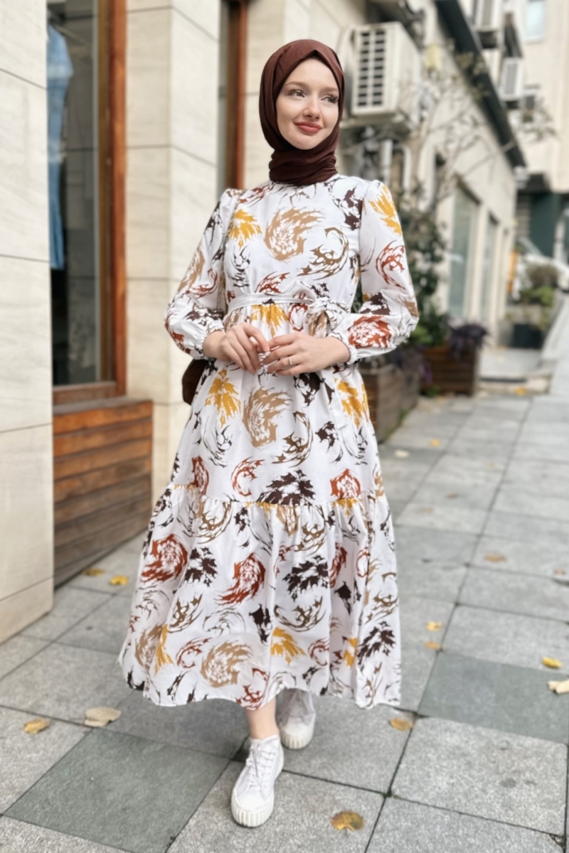 Meloni Kahverengi Elbise