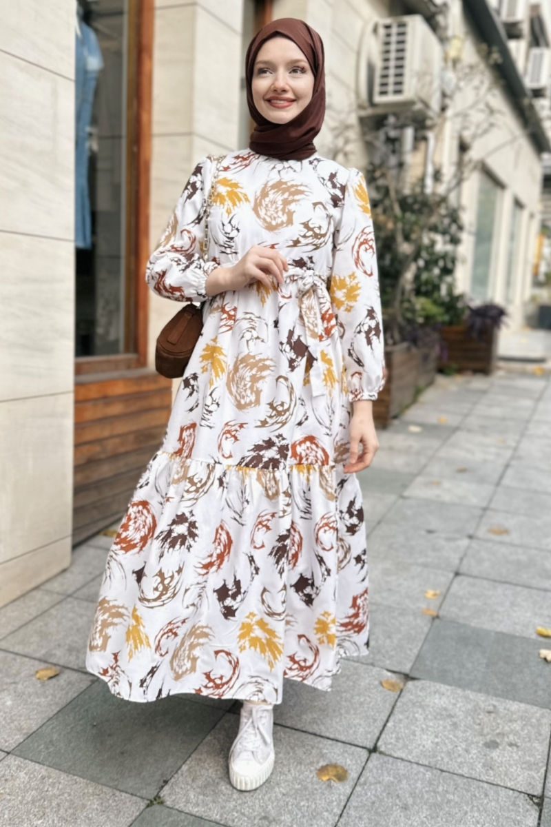 Meloni Kahverengi Elbise