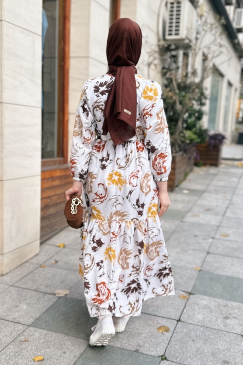 Meloni Kahverengi Elbise