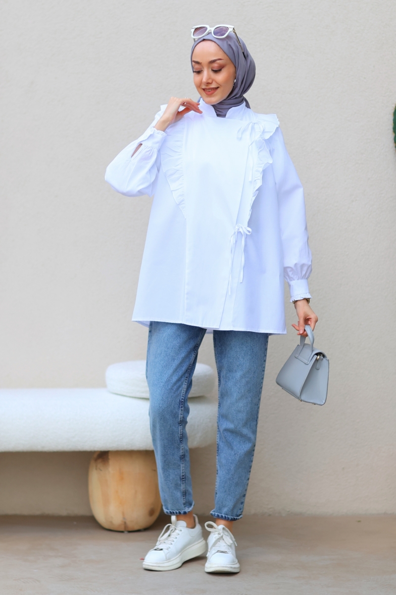 Merta Beyaz Tunik