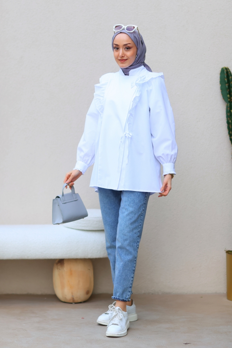 Merta Beyaz Tunik