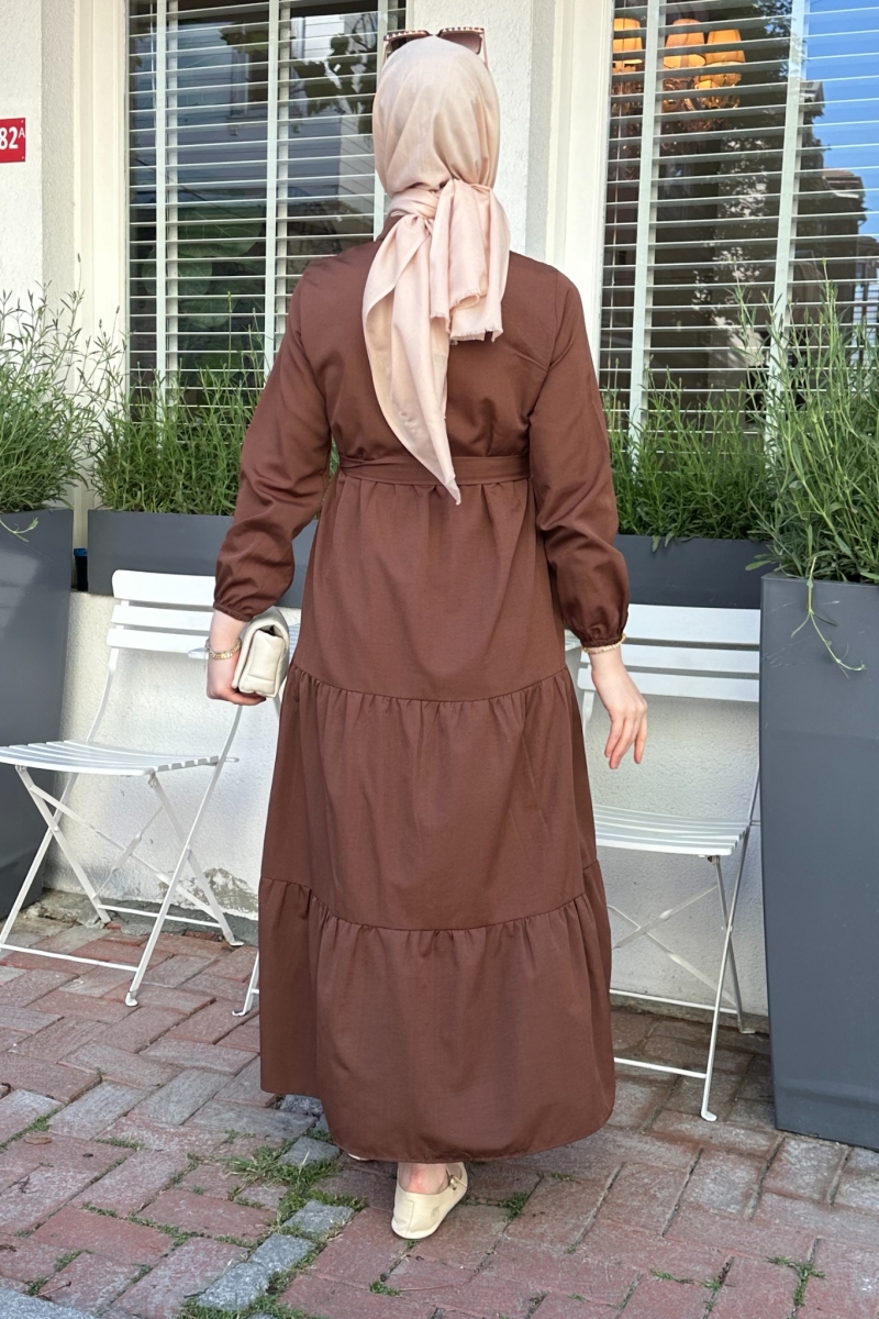 Meva Kahverengi Elbise