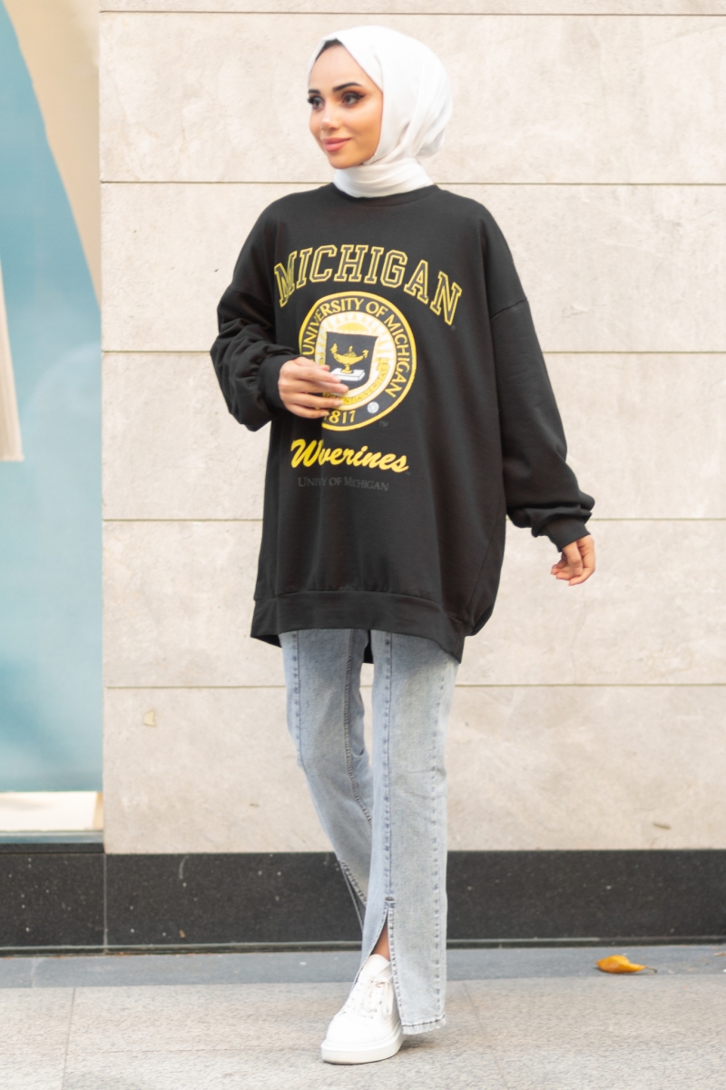 Michigan Siyah Sweat