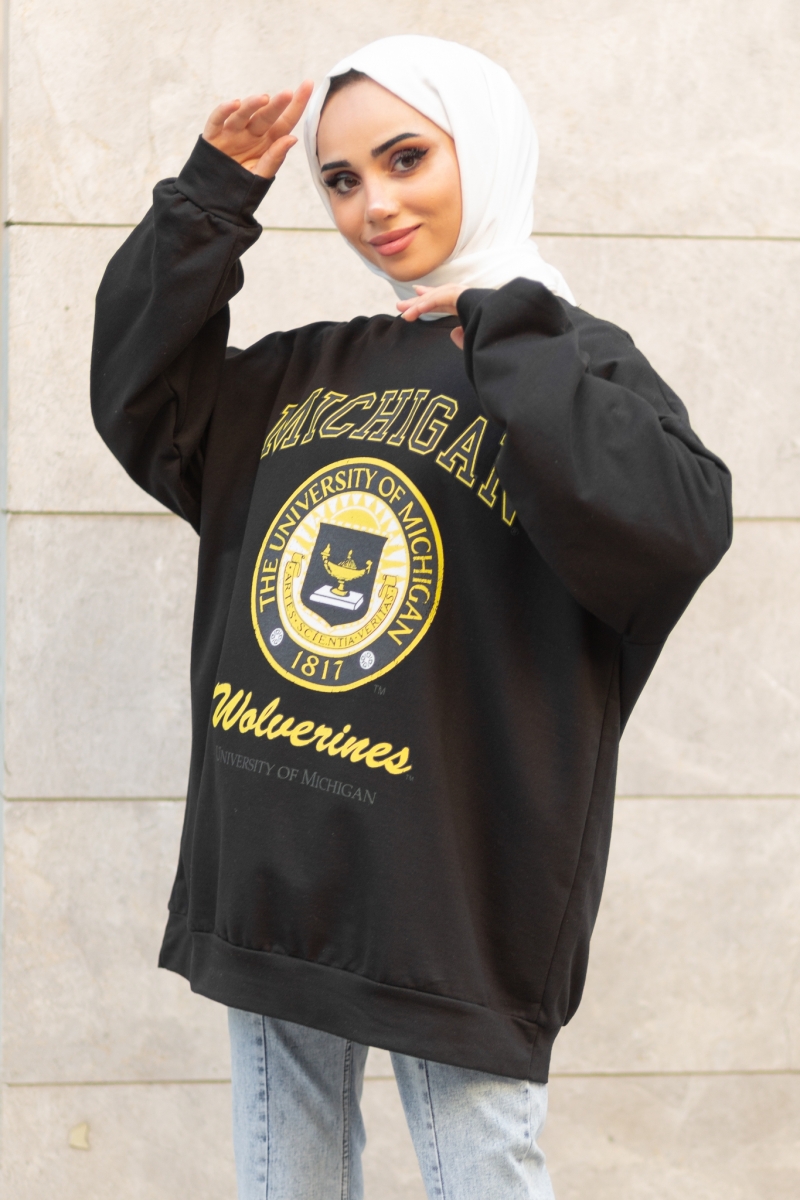 Michigan Siyah Sweat