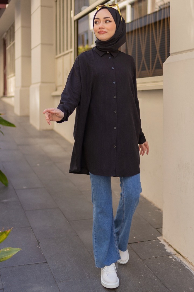 Minia Siyah Tunik
