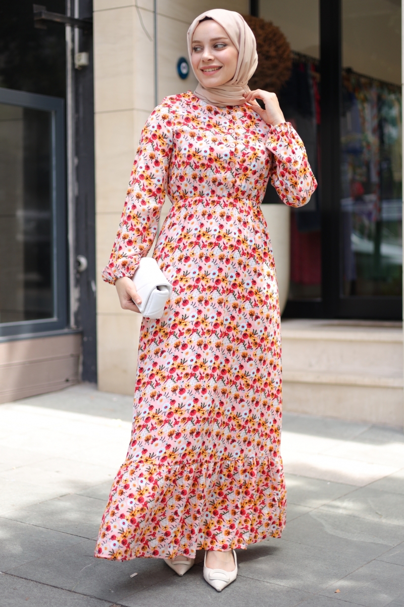 Mirana Pudra Viskon Elbise