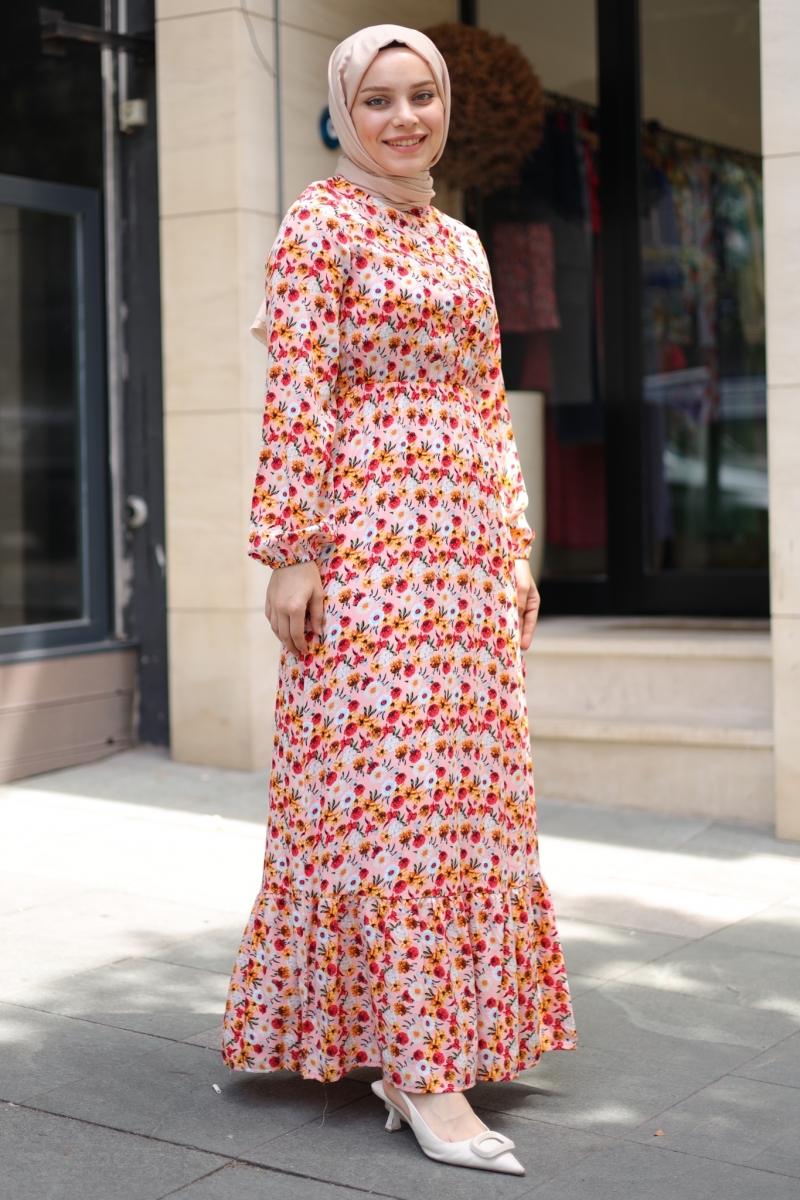 Mirana Pudra Viskon Elbise