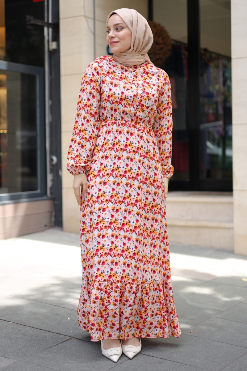 Mirana Pudra Viskon Elbise