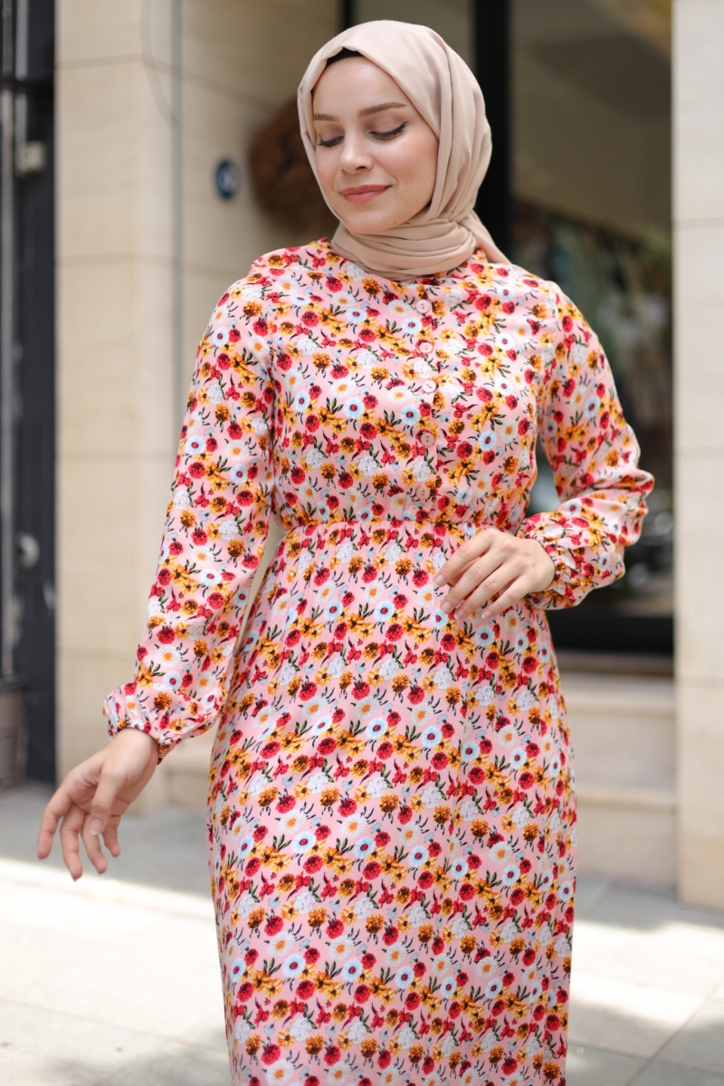 Mirana Pudra Viskon Elbise