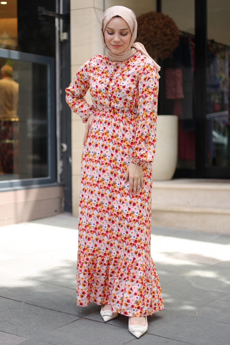 Mirana Pudra Viskon Elbise