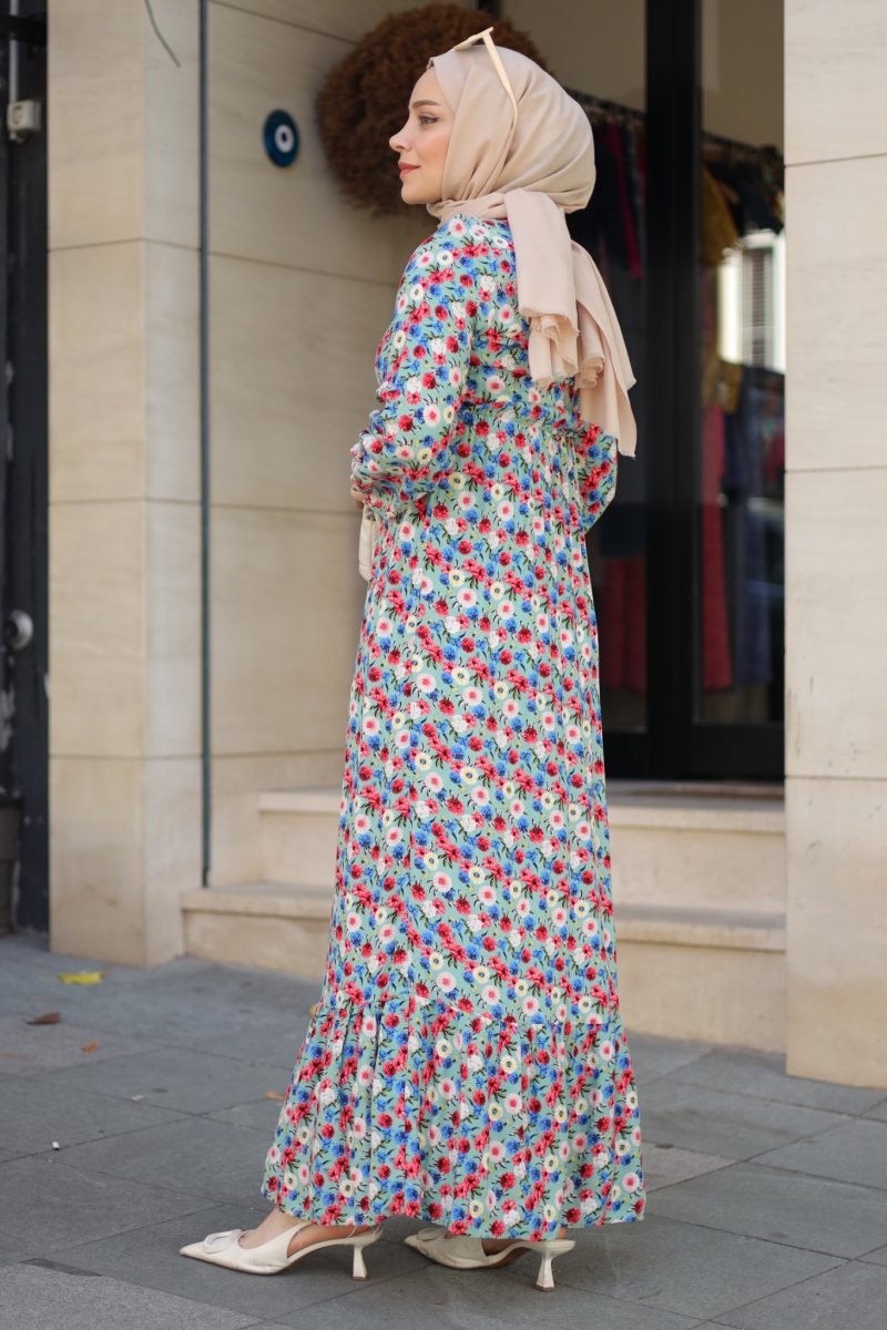 Mirana Mint Yeşili Viskon Elbise