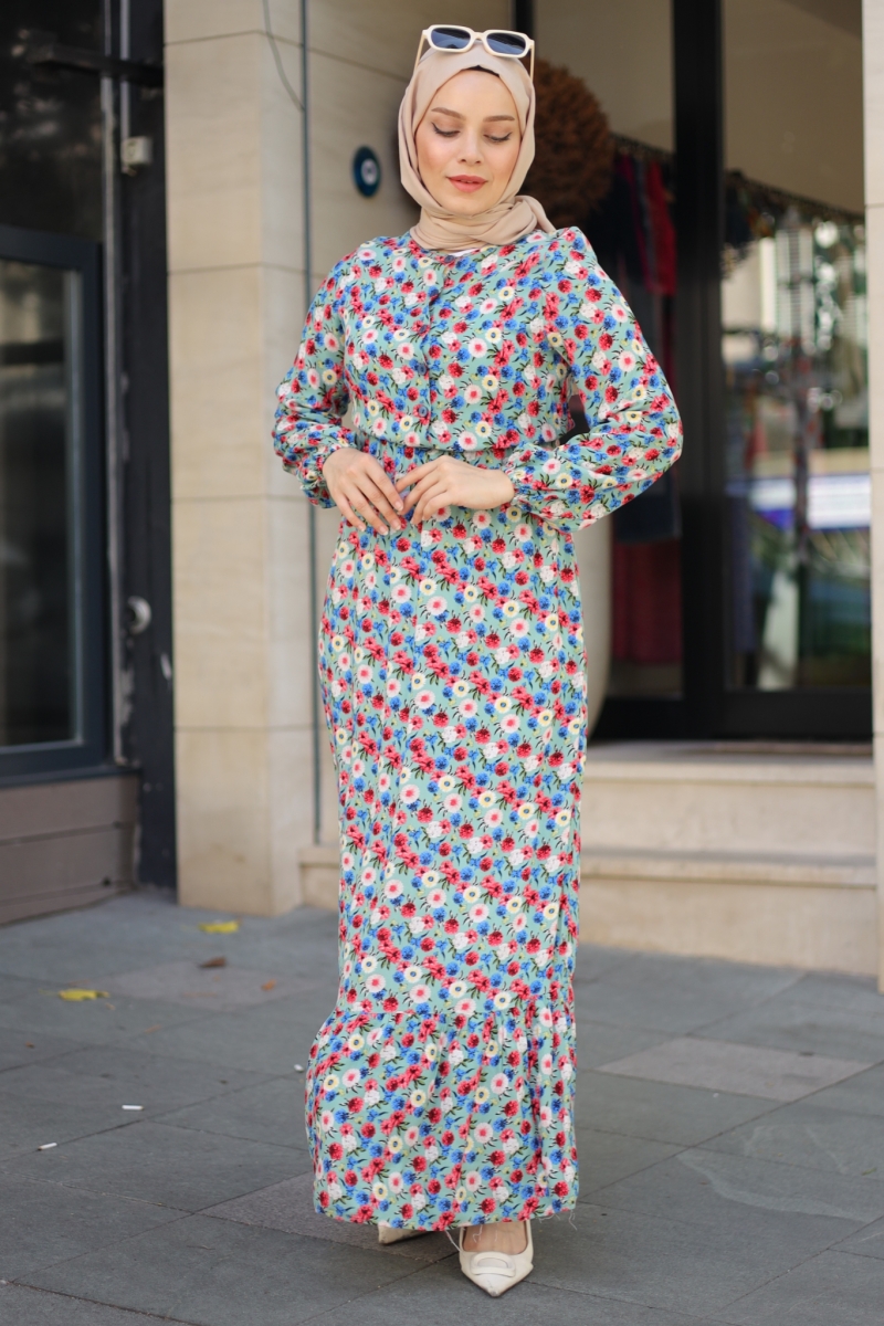 Mirana Mint Yeşili Viskon Elbise