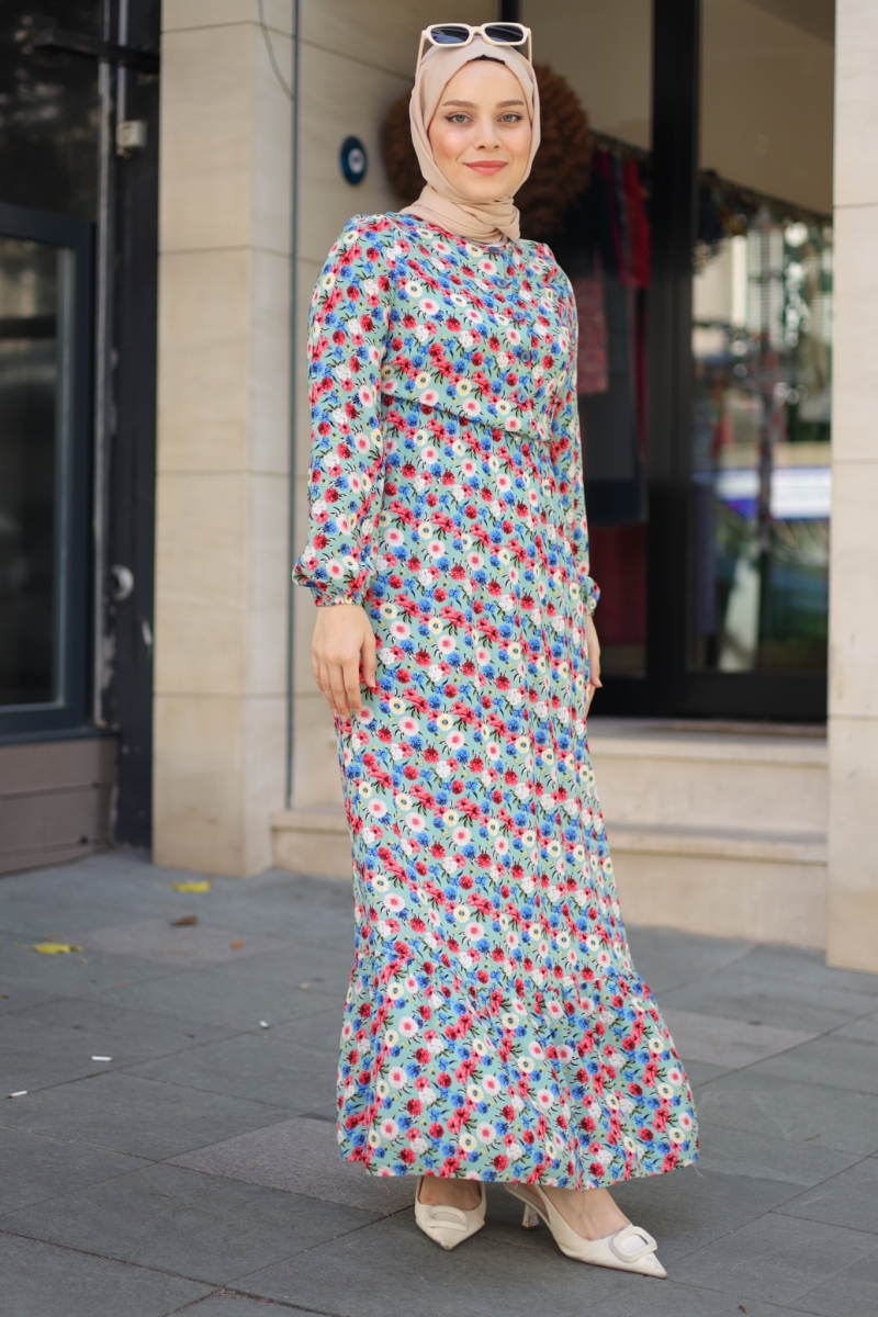 Mirana Mint Yeşili Viskon Elbise