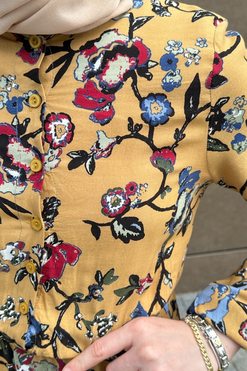 Mirana Hardal Viskon Elbise