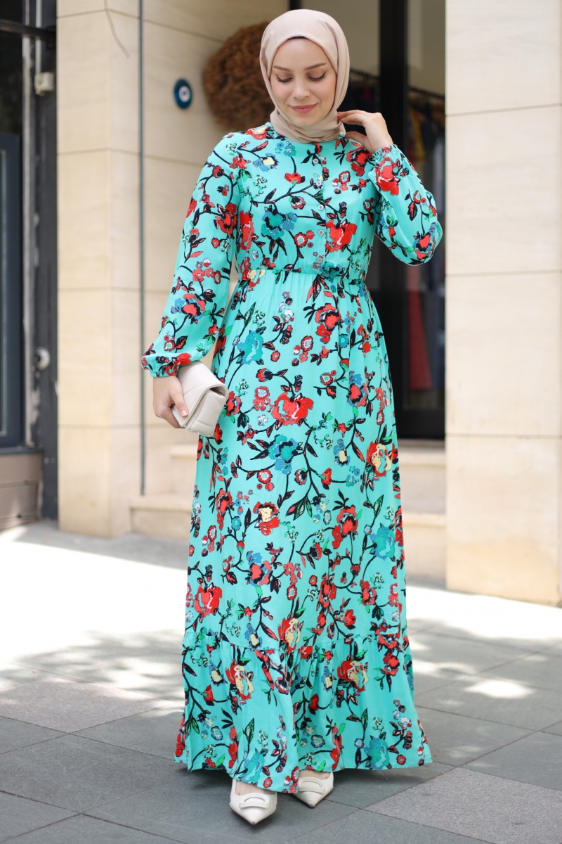 Mirana Yeşil Viskon Elbise