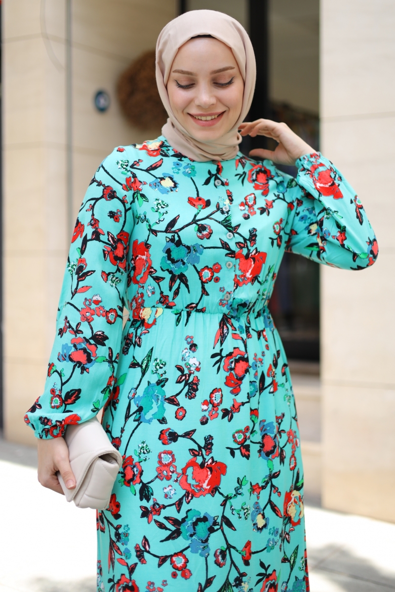 Mirana Yeşil Viskon Elbise